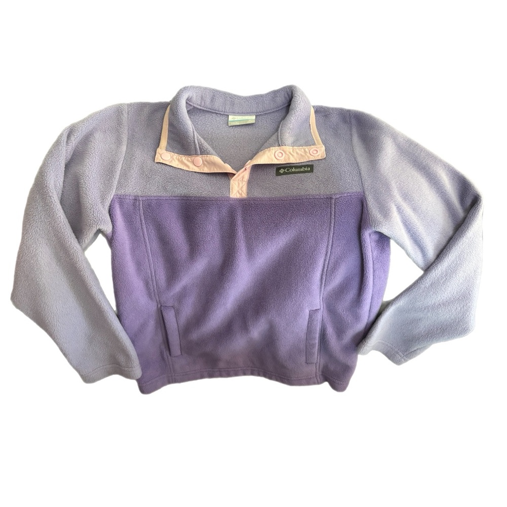Columbia Little girls  Purple and Light Gray Fleece Sweater